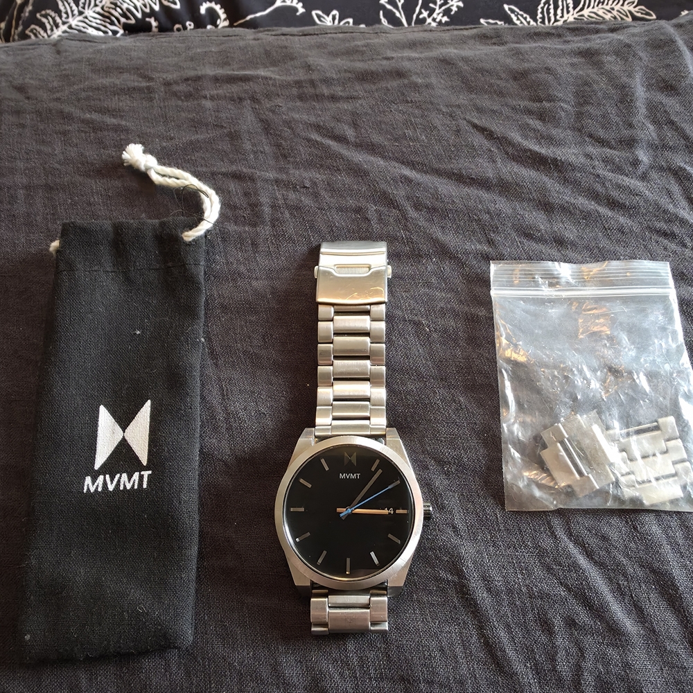 MVMT Silver and Black Watch